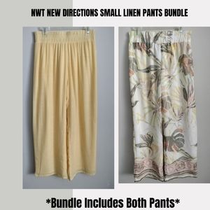 2 NWT New Directions Linen Pants